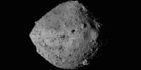 The asteroid Bennu seen from the OSIRIS-REx spacecraft.