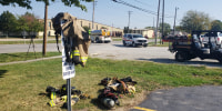 A staging area set up near Teutopolis, Ill.,  High School on Saturday, Sept. 30. 