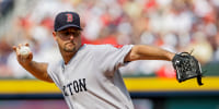 Boston Red Sox pitcher Tim Wakefield during a game against the Atlanta Braves in Atlanta on June 27, 2009.