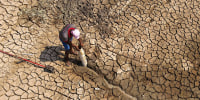 Puraquequara Lake affected by the drought, in Manaus