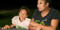 Shanice Stewart with her her 8-year-old son Brandon..