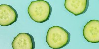 cucumbers on a turquoise background