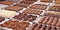 chocolate pralines in a Swiss confiserie