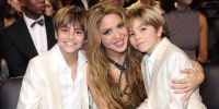 Shakira and her two sons, Milan and Sasha, at the 24th annual Latin Grammy Awards on Nov. 16, 2023 in Seville, Spain.