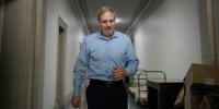 Rep. Jim Jordan, R-Ohio, leaves a House Republican conference meeting on Oct. 24, 2023.