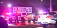 Police respond to a shooting at a flea market in Pearland, Texas.