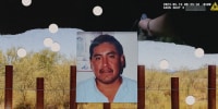 Photo illustration of Raymond Mattia, a Native American man who was fatally shot by Border Patrol near the Arizona border with Mexico; body camera footage during the moment Mattia was shot.