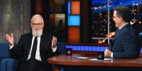 Stephen Colbert and guest David Letterman