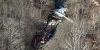 A train derailed and spilled molten sulfur in a remote part of eastern Kentucky on Nov. 23, 2023.