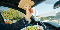 Chipotle created a limited edition vegan cactus leather Car Napkin Holder inspired by fans who stash stacks of Chipotle napkins in their car.