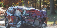 A crashed car.