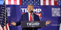 Donald Trump speaks at campaign event.