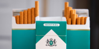 Three boxes of menthol cigarettes.