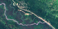 A satellite image of North Fork Eagle River in Alaska.