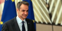 Kyriakos Mitsotakis arrives at the European Council summit in Brussels, Belgium