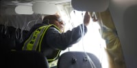 A panel used to plug an area reserved for an exit door on the Boeing 737 Max 9 jetliner blew out Friday night shortly after the flight took off from Portland, forcing the plane to return to Portland International Airport.