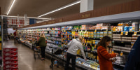 Shoppers at an Albertsons Cos. brand Safeway grocery store in Scottsdale, Arizona on Jan. 3, 2024.  