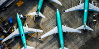 Boeing 737 MAX airplanes parked on the tarmac at the Boeing Factory in Renton, Wash., on March 21, 2019. 