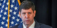 Steve Dettelbach at a presser on the Interstate Task Force on Illegal Guns in New York City in 2022.