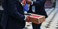 Pizza is delivered at the U.S. Capitol on Jan. 4, 2023.