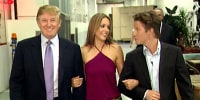 A 2005 still from Access Hollywood of Donald Trump (L), Arianne Zucker (C) and Billy Bush.