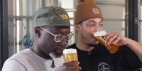 Screengrab from video of owners tasting beer.
