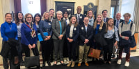Polly Crozier, GLAD director of family advocacy, gathers with community members at a recent hearing in support of the Massachusetts Parentage Act, which would provide additional legal protections for LGBTQ parents.