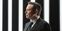 Elon Musk at Tesla's "Gigafactory" in Gruenheide, Germany