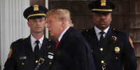 Donald Trump Attends Wake For Slain NYPD Officer Jonathan Diller