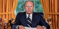 President Gerald Ford reads a proclamation