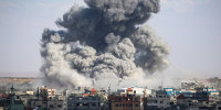 Smoke billows over Rafah