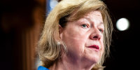 Tammy Baldwin speaks during a press conference