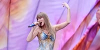 Taylor Swift performs on stage at in London on June 21, 2024.