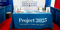 Project 2025 Presidential Transition Project booth.