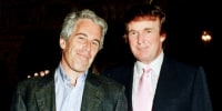 Jeffrey Epstein and Donald Trump stand together