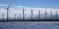 Wind turbines and solar panels