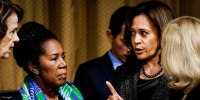 Sheila Jackson and Kamala Harris .