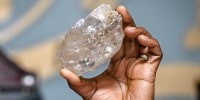 A large diamond discovered in Botswana.