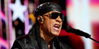 Musician Stevie Wonder performs at the Democratic National Convention 