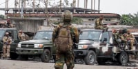 Security forces outside Makala prison.