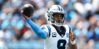 Bryce Young prepares to throw the football on the field