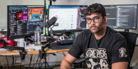 Hasan Piker sits for a portrait at his computer station