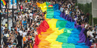 pride parade bangkok thailand rainbow flag