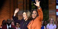 Kamala Harris and Oprah Winfrey