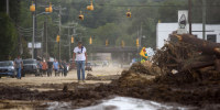 aftermath of Hurricane Helene in Old Fort, N.C.