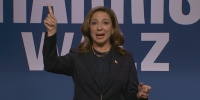 Maya Rudolph portrays Vice President Kamala Harris during the opener of "Saturday Night Live's" 50th season.
