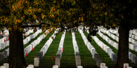 Rows of headstones at Arlington National Cemetery in Arlington, Va. on Nov. 11, 2023.  