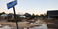 Debris covers the River Arts District.