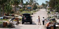 Much of the debris was created by Hurricane Helene and then spread by Hurricane Milton, which made landfall as a Category 3 hurricane in the Siesta Key area. 