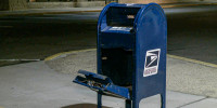 Damaged mailbox.